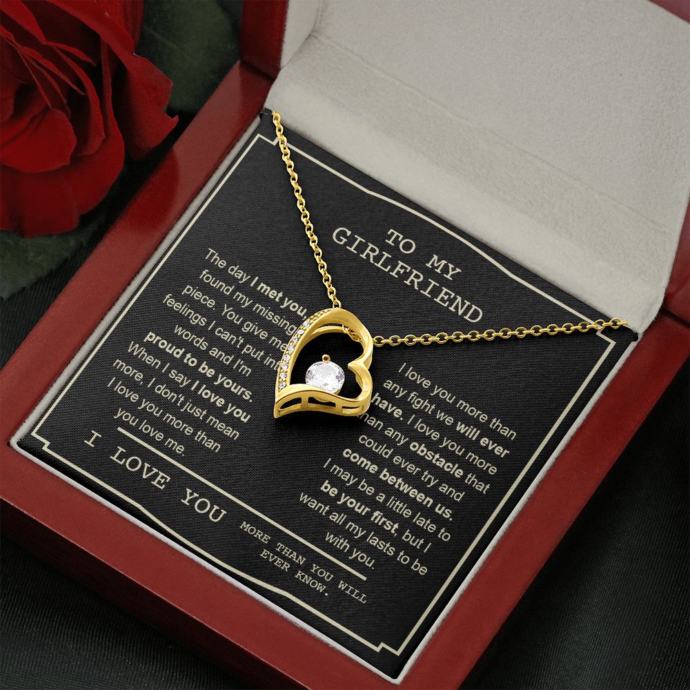 Couples Gifts, To My Boyfriend Necklace Gifts From Husband, Wedding Anniversary Jewelry For Wife From Husband, Necklace Customer Name Message Card and Gift Box styles On Birthday, Christmas, Anniversary Forever Love