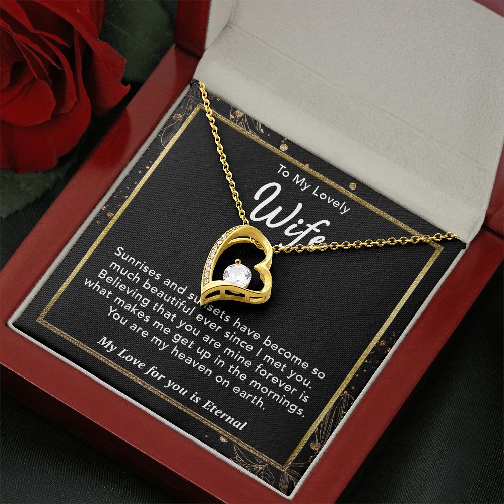 To My Lovely Wife Necklace Gift From Husband To My Badass Wife Pendant Jewelry with Message Card and Gift Box. Gift for Wife. Necklace Gift Set for Wife Necklace Gifts Box Gift Box Styles Forever Love
