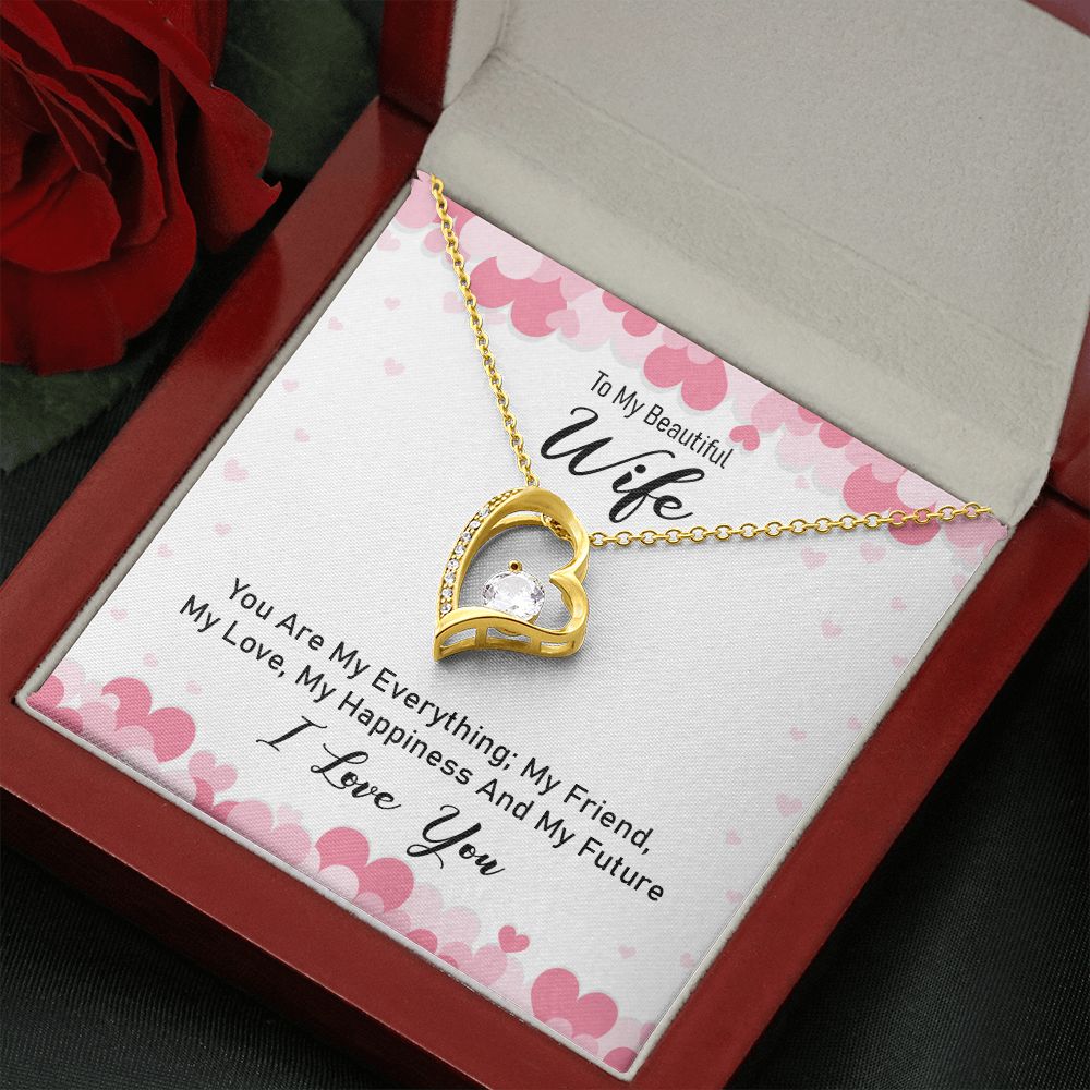 Couples Gifts Necklace To My Beautiful Wife Necklace Gifts For My Wife, I Love You, Love Knot Meaningful Necklace Message Card and Gift Box Styles on Birthday, Christmas, Anniversary Forever Love