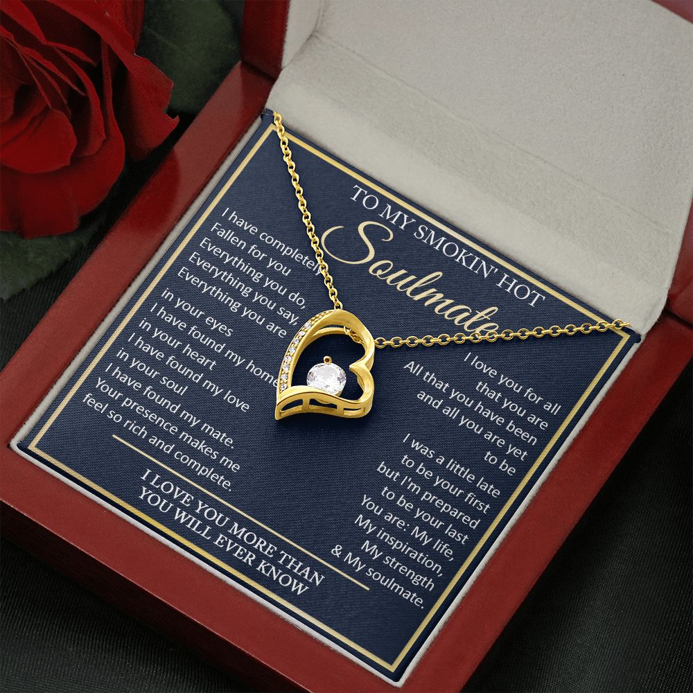 Couples Gifts, To My Smokin Hot Wife Necklace Gifts From Husband, Wedding Anniversary For Wife From Husband, To My Beautiful Wife, Necklace Custom Name Message Card and Gift Box Styles on Birthday, Christmas, Wedding, Anniversary Forever Love