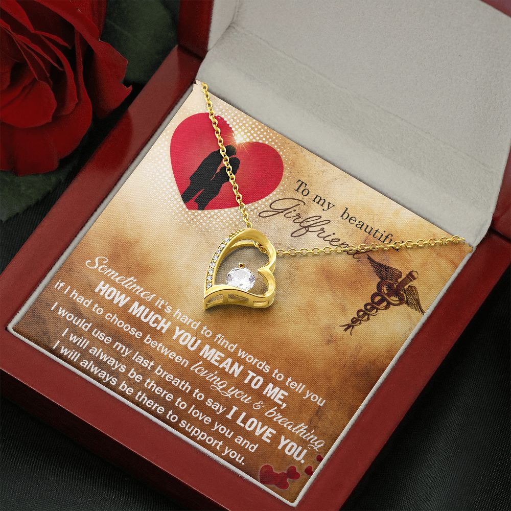 Couples Gifts, Nusre Wife Necklace Gifts From Husband, Wedding Anniversary Jewelry For Wife From Husband, Wife Birthday From Husband, To My Beautiful Girlfriend Message Card and Gift Box styles On Birthday, Christmas, Anniversary  Forever Love