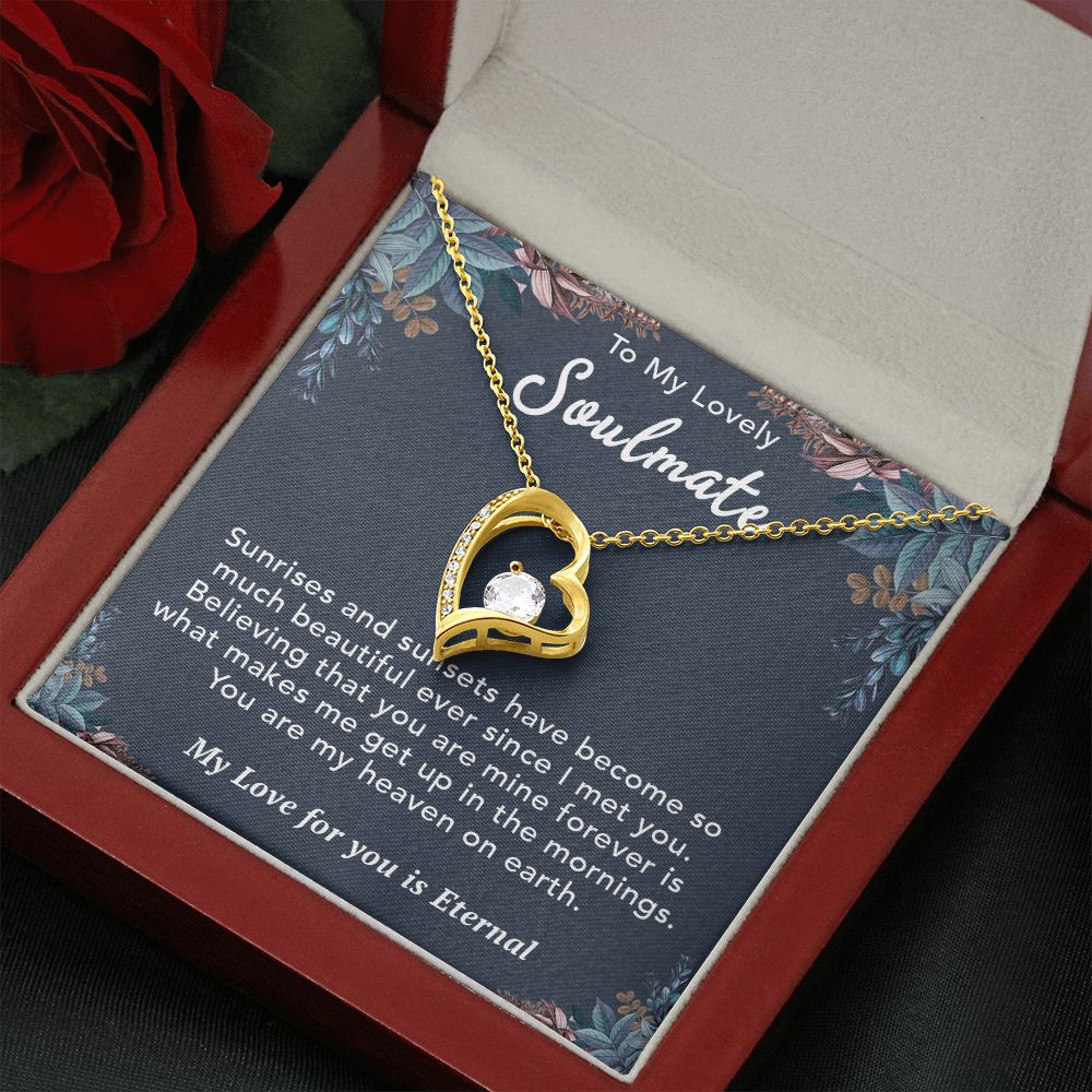 To My Lovely Soulmate Necklace Gift From Husband To My Badass Wife Pendant Birthday Jewelry with Message Card and Gift Box. Gift for Wife. Necklace Gift Set for Wife Necklace Gifts Box Gift Box Styles Forever Love