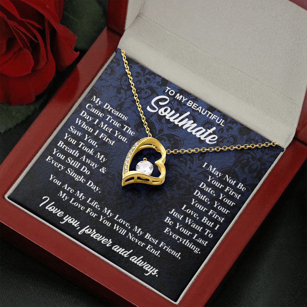 To My Soulmate Necklace Gift for Her, Soulmate Jewelry, Necklaces for Wife from Husband, Wedding To My Wife Necklace, Soulmate Gifts, Necklace Message Card and Gift Box Styles on Birthday, Wedding, Anniversary, Valentine Forever Love