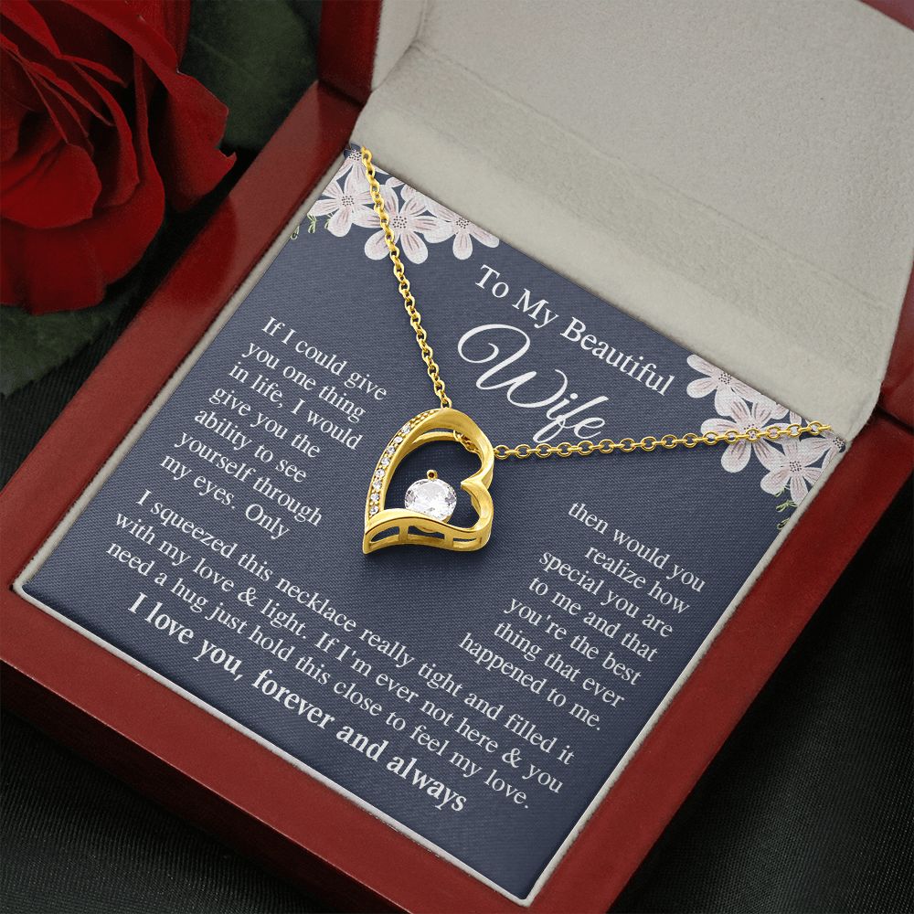 Wife Necklace Gift for Her, Soulmate Jewelry, Necklace for Future Wife, Wedding Anniversary Jewelry for Wife Necklace Gifts from Husband - Soulmate Gift Necklace with Message Card and Gift Box Forever Love