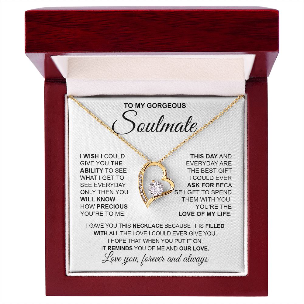 to My Soulmate Necklace from Husband, Necklaces for Wife from Husband, to My Soulmate Necklace for Women, Soulmate Jewelry for Wife Anniversary Jewelry Gifts for Wife Birthday Gifts from Husband Forever Love
