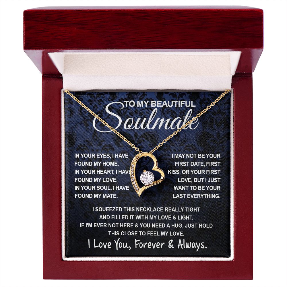 To My Beautiful Soulmate Necklace, Soulmate Jewelry For Women, Wife Necklace From Husband, Wife Anniversary Gifts Necklace For Wife, Soulmate Gifts For Her, To My Future Wife Necklace Soulmate Forever Love