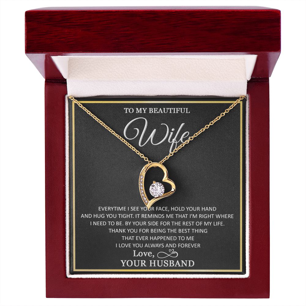 To My Wife Necklace, Necklace For Wife From Husband, To My Soulmate Necklace, Girlfriend Necklace, Soulmate For Wife, Beautiful Soulmate, Necklace Custom Name Message Card and Gift Box Styles on Birthday, Christmas, Wedding, Anniversary Forever Love