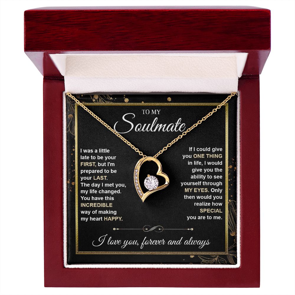 To My Soulmate Necklace gift Women, Necklaces For Wife from Husband, Soulmate Jewelry to My Future Wife Necklace and Necklace For Girlfriend with Message Card and Necklace Gift Box Gift Box Styles on Birthday, Christmas, Wedding, Anniversary Forever Love