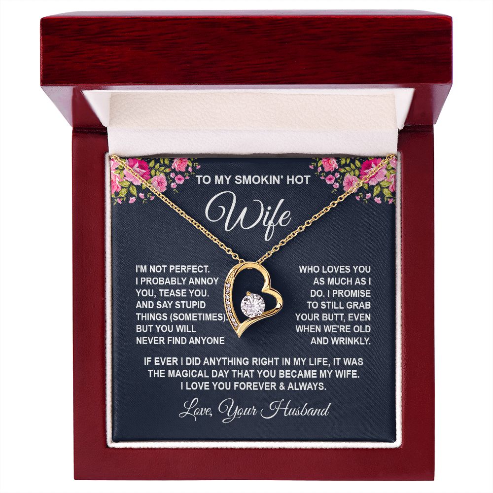 Wife Necklace Gifts from Husband, Wedding Anniversary Gifts for Wife from Husband, Wife Birthday Gifts from Husband, To My Wife Necklace Message Card and Necklace Gifts Box Gift Box Styles on Birthday, Wedding, Anniversary, Valentine Forever Love