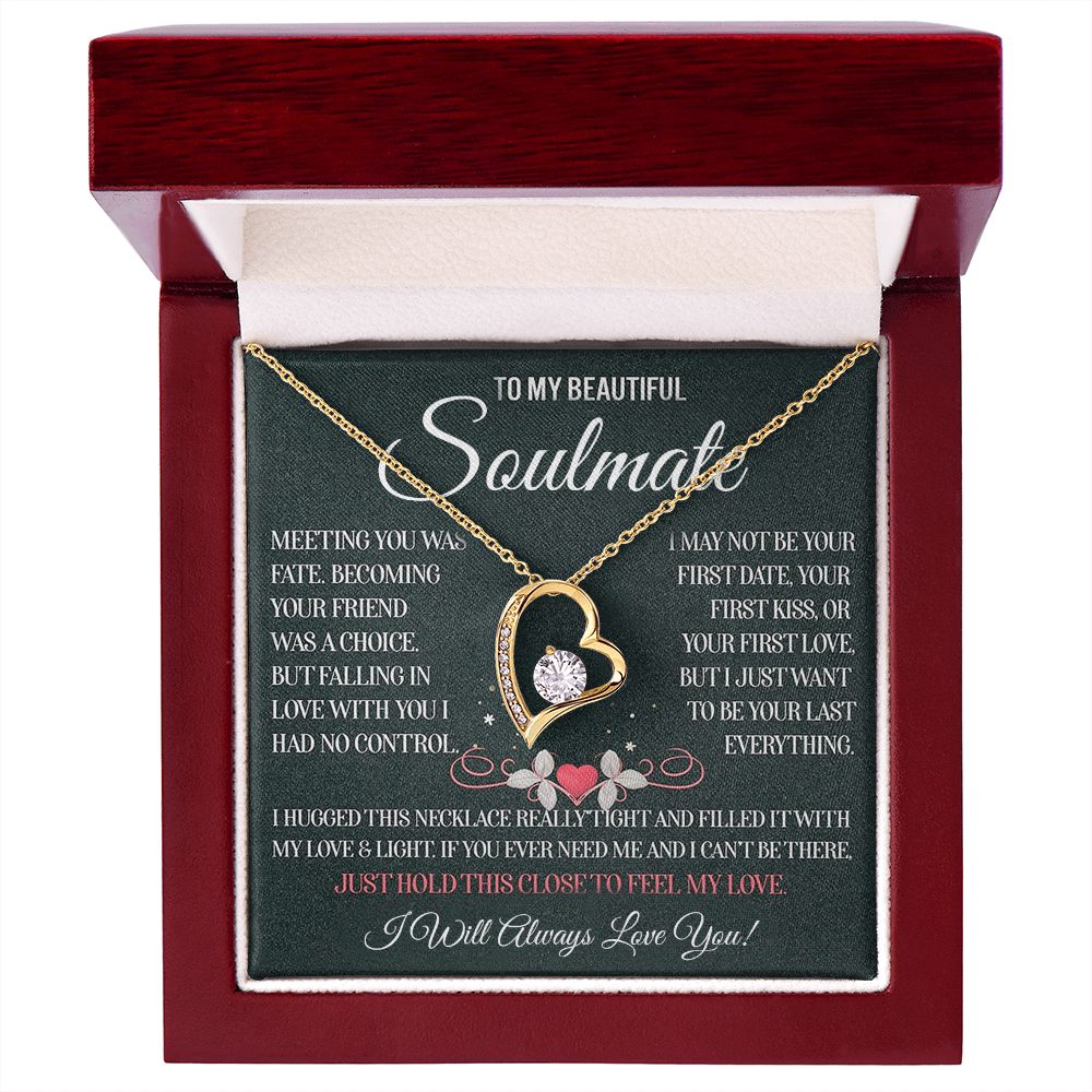 My Beautiful Soulmate Necklace Future Wife Gifts, Promise Necklace For Her, Fiance Gifts For Her, Valentine Gifts For Soulmate With Message Card Box LED, Soulmate Necklace For Women, To My Wife Necklace Forever Love