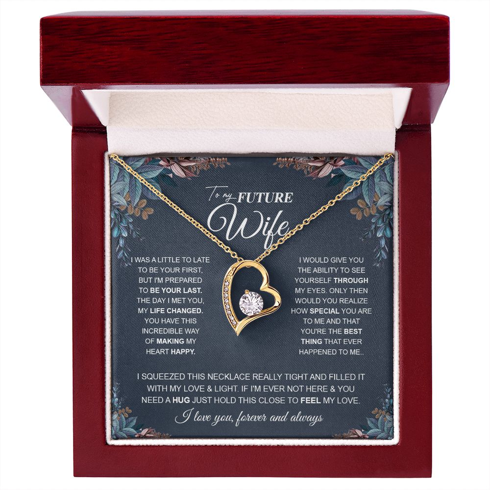 to My Future Wife Necklace Future Wife Gifts, Promise Necklace For Her, Fiance Gifts For Her, Anniversary Birthday Gifts For Future Wife With Message Card Box LED, Soulmate Necklace For Women, To My Wife Necklace Forever Love