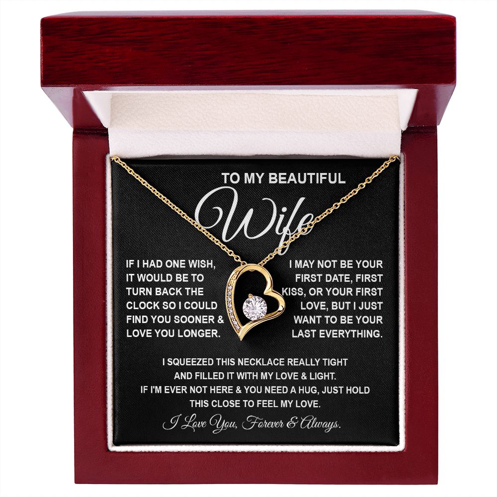 To My Beautiful Wife Necklace, Soulmate Jewelry For Women, Wife Necklace From Husband, Soulmate Gift For Her, To My Future Wife Necklace Message Card and Necklace Gift Box Gift Box Styles on Birthday, Wedding, Anniversary, Valentine Forever Love