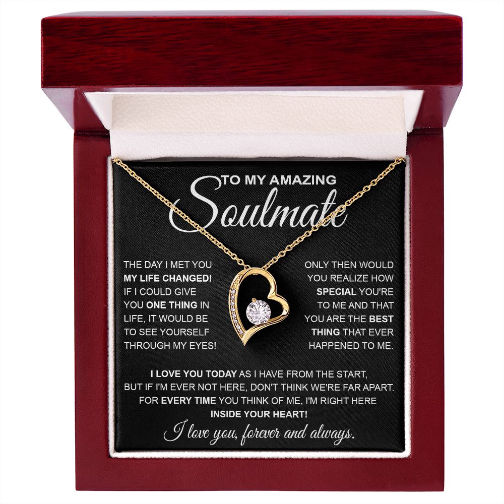 to My Soulmate Necklace, Soulmate Jewelry for Women, Wife Gifts from Husband , Necklace for Wife Soulmate Gifts Future Wife Necklace Message Card and Gift Box Styles on Birthday, Wedding, Anniversary, Valentine Forever Love