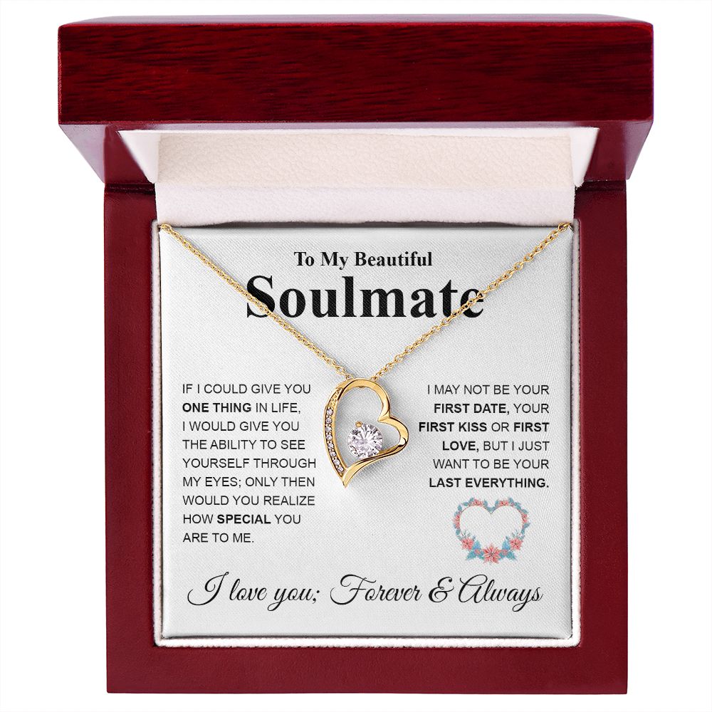 Beautiful Soulmate Necklace My Last Everything, Promise Necklace For Her, Fiance Gifts For Her, Valentine Gifts For Future Wife With Message Card Box LED, Soulmate Necklace For Women, To My Wife Necklace copy Forever Love
