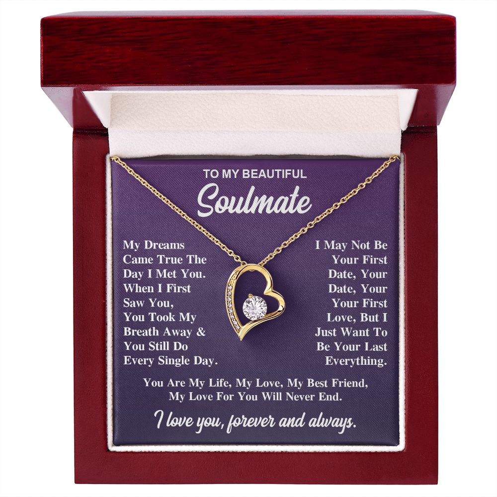 To My Soulmate Necklace Gift for Her, Soulmate Jewelry, Necklaces for Wife from Husband, Valentine To My Wife Necklace, Soulmate Gifts, Necklace Message Card and Gift Box Styles on Birthday, Wedding, Anniversary, Valentine Forever Love