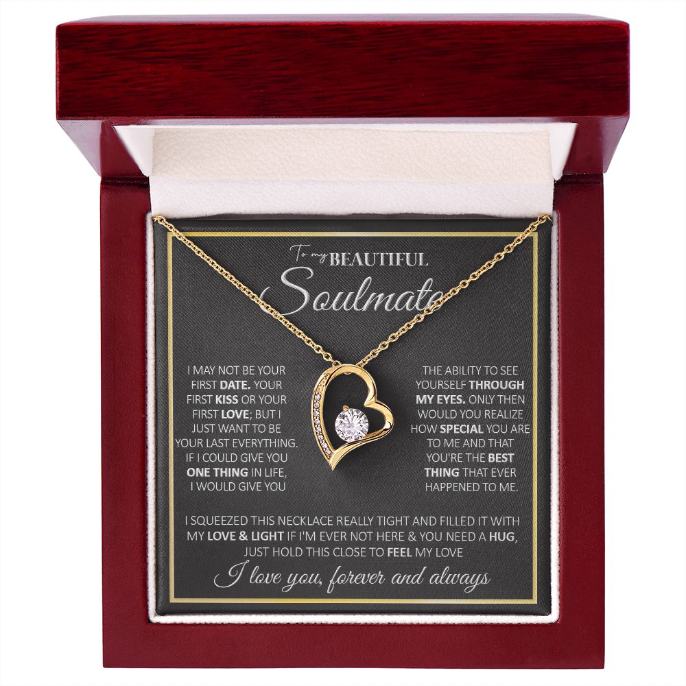 To My Future Wife Necklace, to my Wife Necklace, Necklaces For Wife From Husband, To My Beautiful Soulmate Necklace, Necklace Custom Name Message Card and Gift Box Styles on Birthday, Christmas, Wedding, Anniversary, Valentine Forever Love