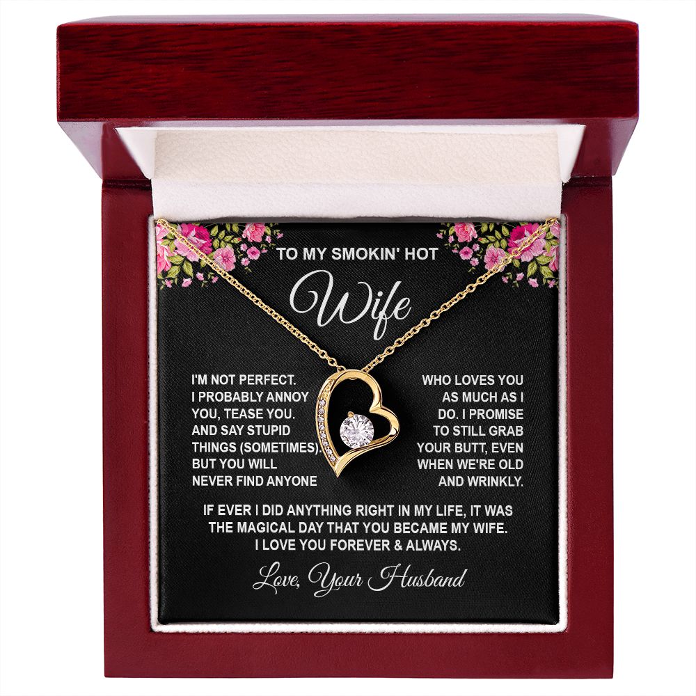 Wife Necklace Gifts from Husband, Wedding Gifts for Wife from Husband, Wife Birthday Gifts from Husband, To My Wife Necklace Message Card and Necklace Gifts Box Gift Box Styles on Birthday, Wedding, Anniversary, Valentine Forever Love