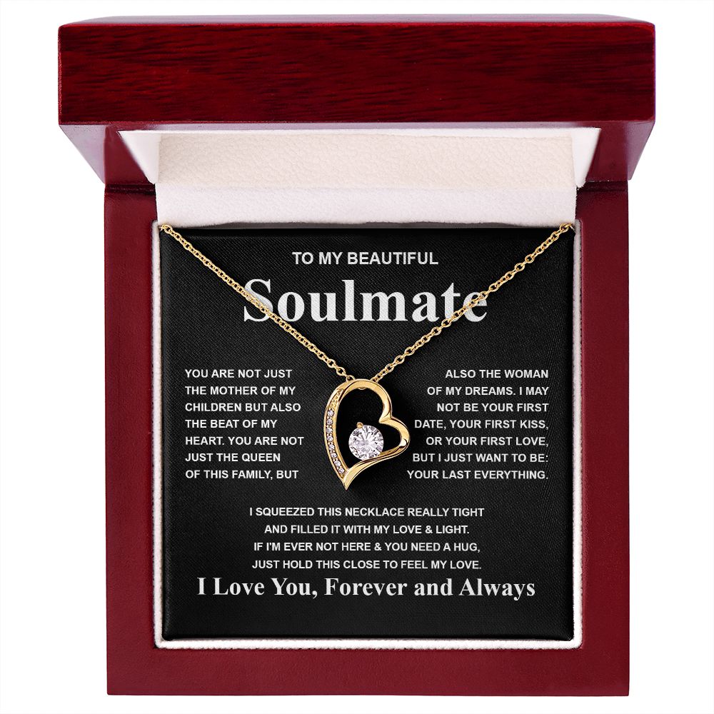 Gifts For Soulmate Birthday Gifts From Husband Necklace Valentines Days, Necklace for Future Soulmate, Anniversary Necklace Jewelry for Wife Necklace Gifts from Husband - Soulmate Gift Necklace with Message Card and Gift Box Forever Love