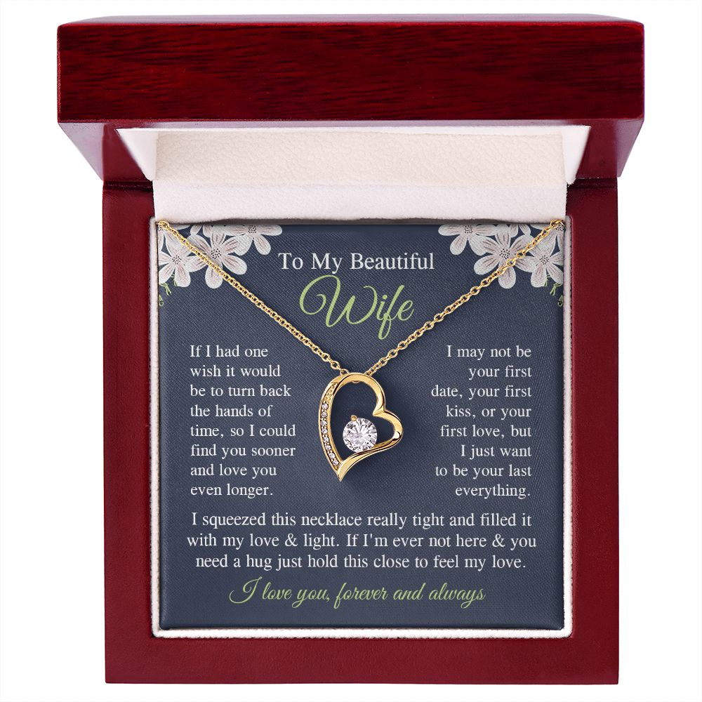Wife Necklace Gift for Her, Soulmate Jewelry, Necklace for Future Soulmate, Valentine Anniversary Jewelry for Wife Necklace Gifts from Husband - Soulmate Gift Necklace with Message Card and Gift Box Forever Love