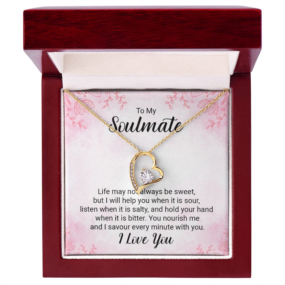 To My Soulmate Necklace for her Jewelry For Her Couples Gifts Necklaces For Soul Mate Christmas Jewelry, Love Knot Meaningful Necklace Message Card and Gift Box Styles on Birthday, Christmas, Anniversary Forever Love