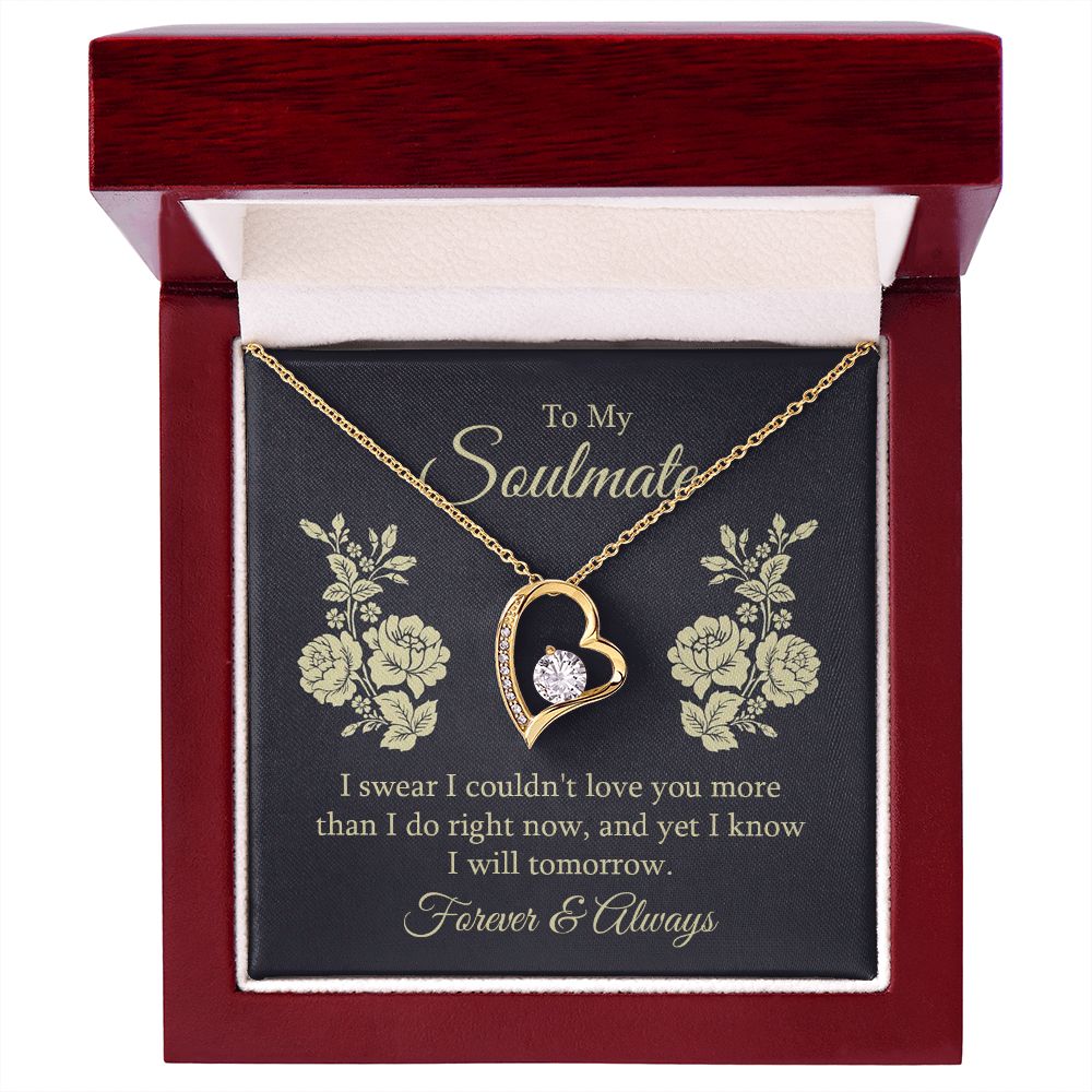 To My Soulmate Necklace for her Jewelry For Her Couples Gifts Necklaces For Soul Mate Christmas Jewelry, Forever & Always, Love Knot Meaningful Necklace Message Card and Gift Box Styles on Birthday, Christmas, Anniversary Forever Love