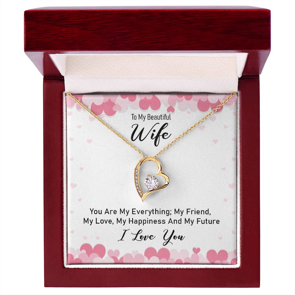Couples Gifts Necklace To My Beautiful Wife Necklace Gifts For My Wife, I Love You, Love Knot Meaningful Necklace Message Card and Gift Box Styles on Birthday, Christmas, Anniversary Forever Love