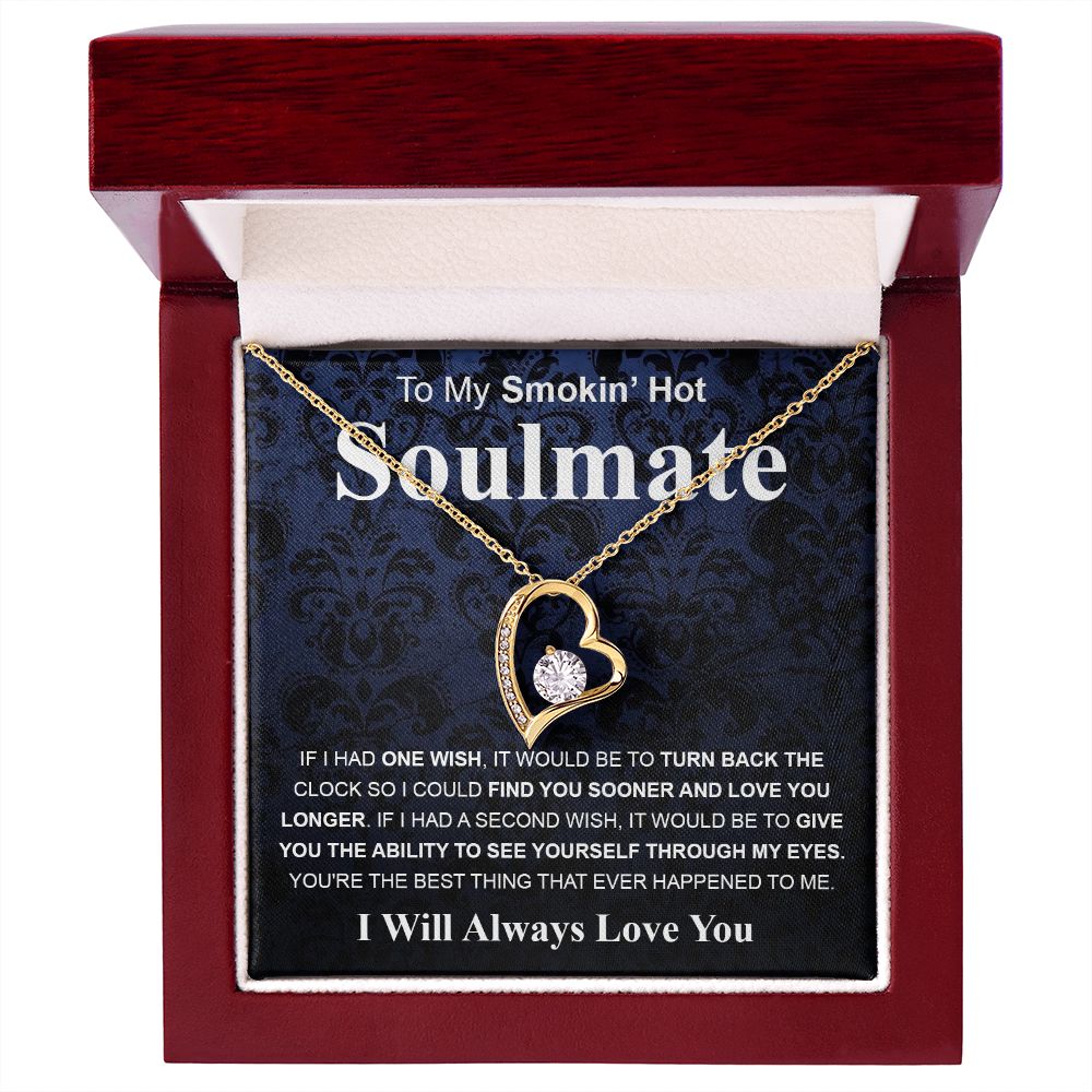 Gifts For Soulmate Birthday Gifts From Husband Necklace Valentines Day, Necklace for Future Soulmate, Wedding Valentine Jewelry for Wife Necklace Gifts from Husband - Soulmate Gift Necklace with Message Card and Gift Box Forever Love