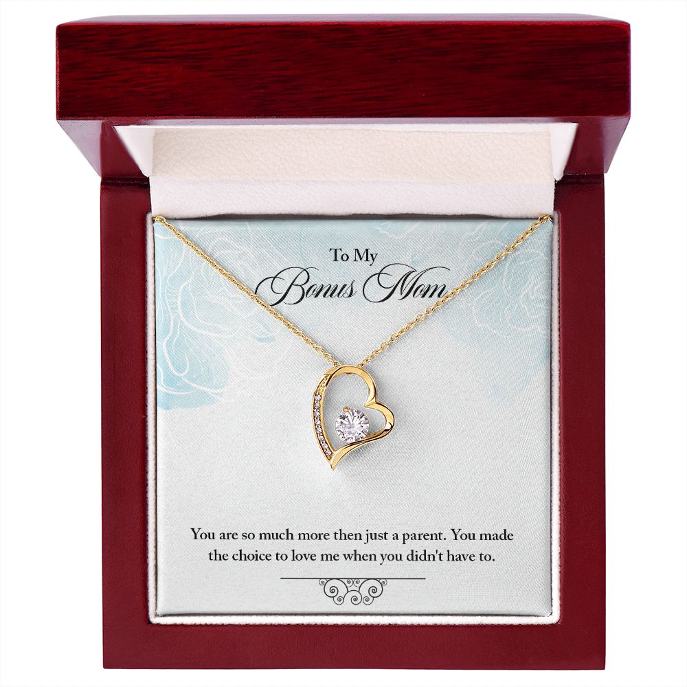 My Bonus Mom Necklace, Dear Mom, Mother's Day Necklace, Gift for Mom from Daughter, Son, Amazing Mom, Perfect Mother Mother's Day Gift, Love Knot Necklace Message Card and Gift Box Styles on Birthday, Christmas, Anniversary  Forever Love