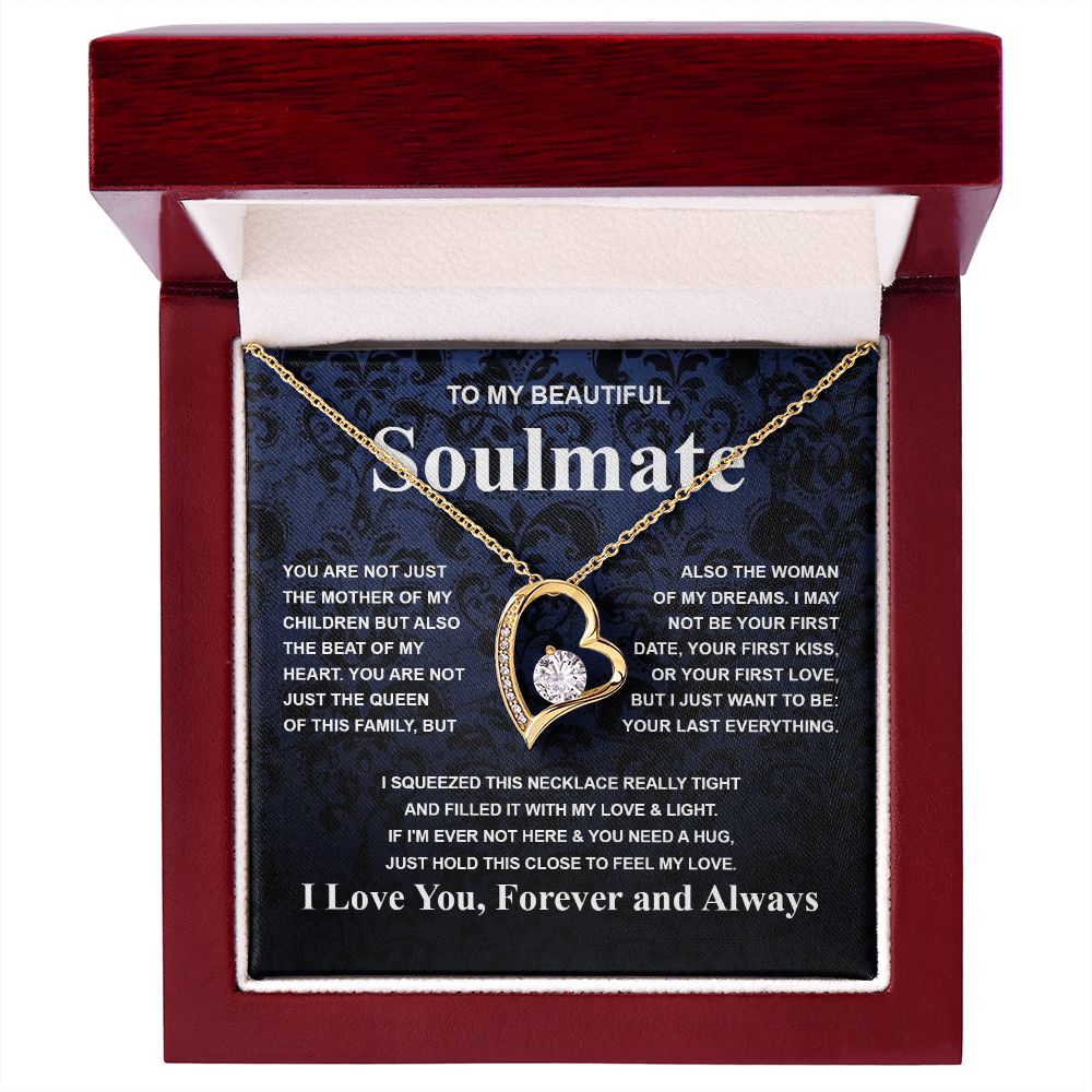 Gifts For Soulmate Birthday Gifts From Husband Necklace Valentines Days, Necklace for Future Soulmate, Wedding Necklace Jewelry for Wife Necklace Gifts from Husband - Soulmate Gift Necklace with Message Card and Gift Box Forever Love