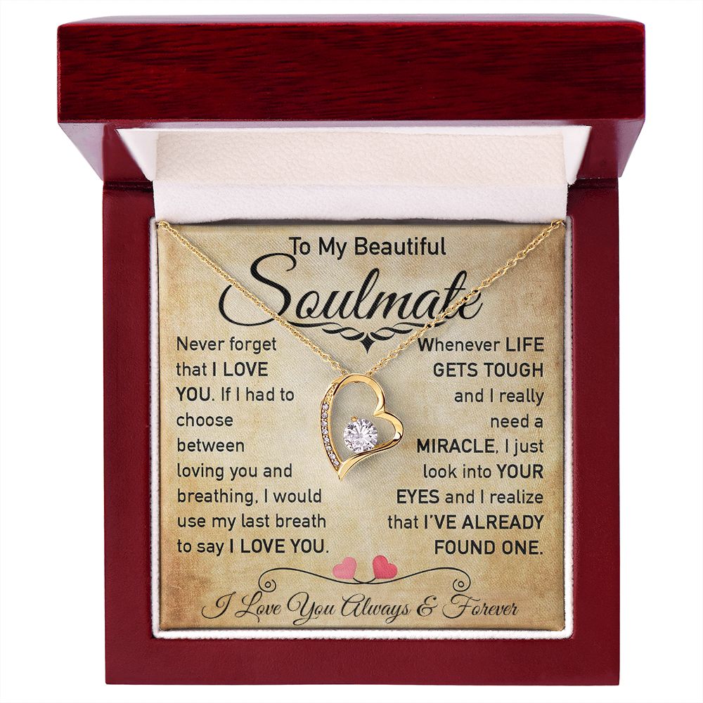 My Beautiful Soulmate Necklace Future Wife Gifts, Promise Necklace For Her, Fiance Gifts For Her, Valentine Gifts For Soulmate From Husband With Message Card Box LED, Soulmate Necklace For Women, To My Wife Necklace Forever Love