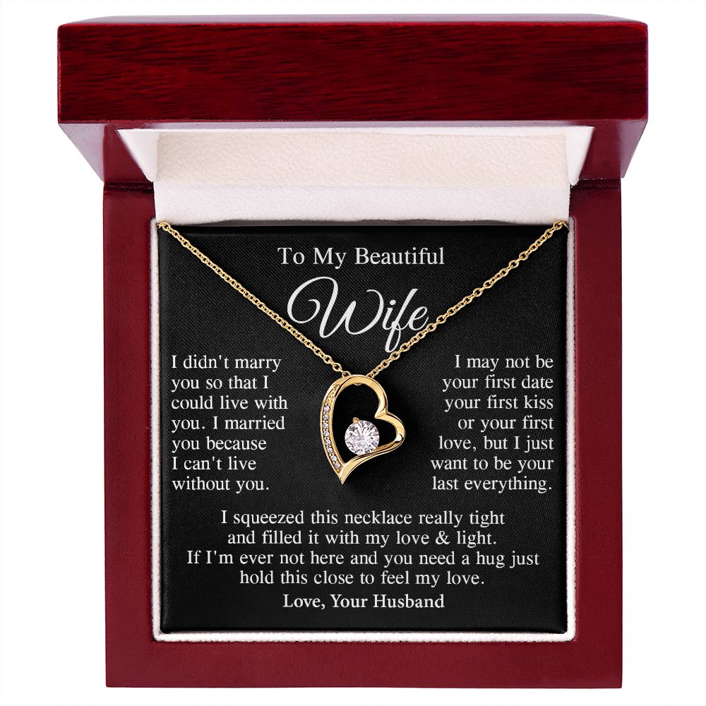 Wife Necklace Gift From Husband, Anniversary Romantic Gifts for Wife from Husband, Wife Birthday Gifts Message Card and Necklace Gifts Box Gift Box Styles on Birthday, Wedding, Anniversary, Valentine Forever Love