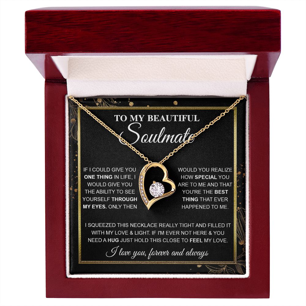 To My Beautiful Soulmate Necklace, Love knot Necklace for Girlfriend, Soulmate Jewelry, Soulmate Necklace, Future Wife Gift, Necklace for Wife from Husband Necklace Message Card and Gift Box Styles on Birthday, Christmas, Wedding, Anniversary Forever Love