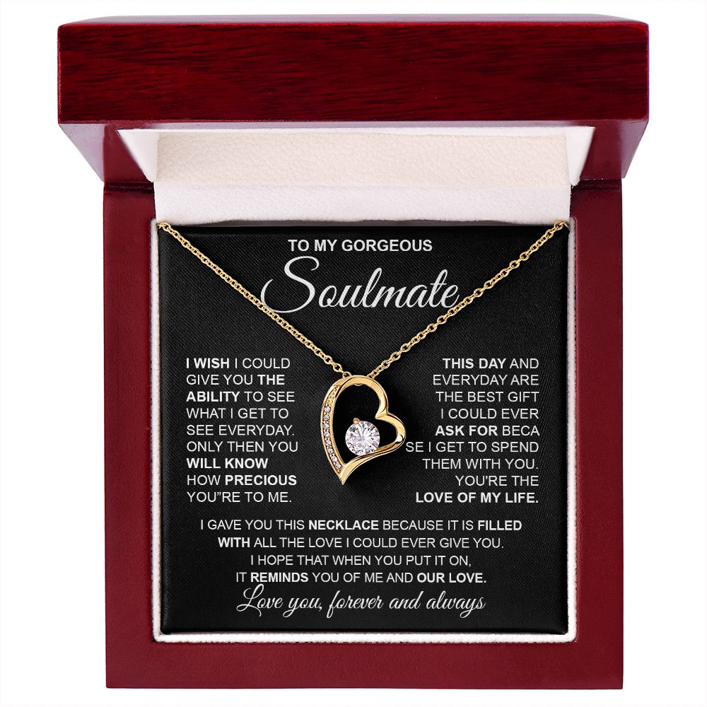 to My Soulmate Necklace from Husband, Necklaces for Wife from Husband, to My Soulmate Necklace for Women, Soulmate Jewelry for Wife Valentine Jewelry Gifts for Wife Birthday Gifts from Husband Forever Love
