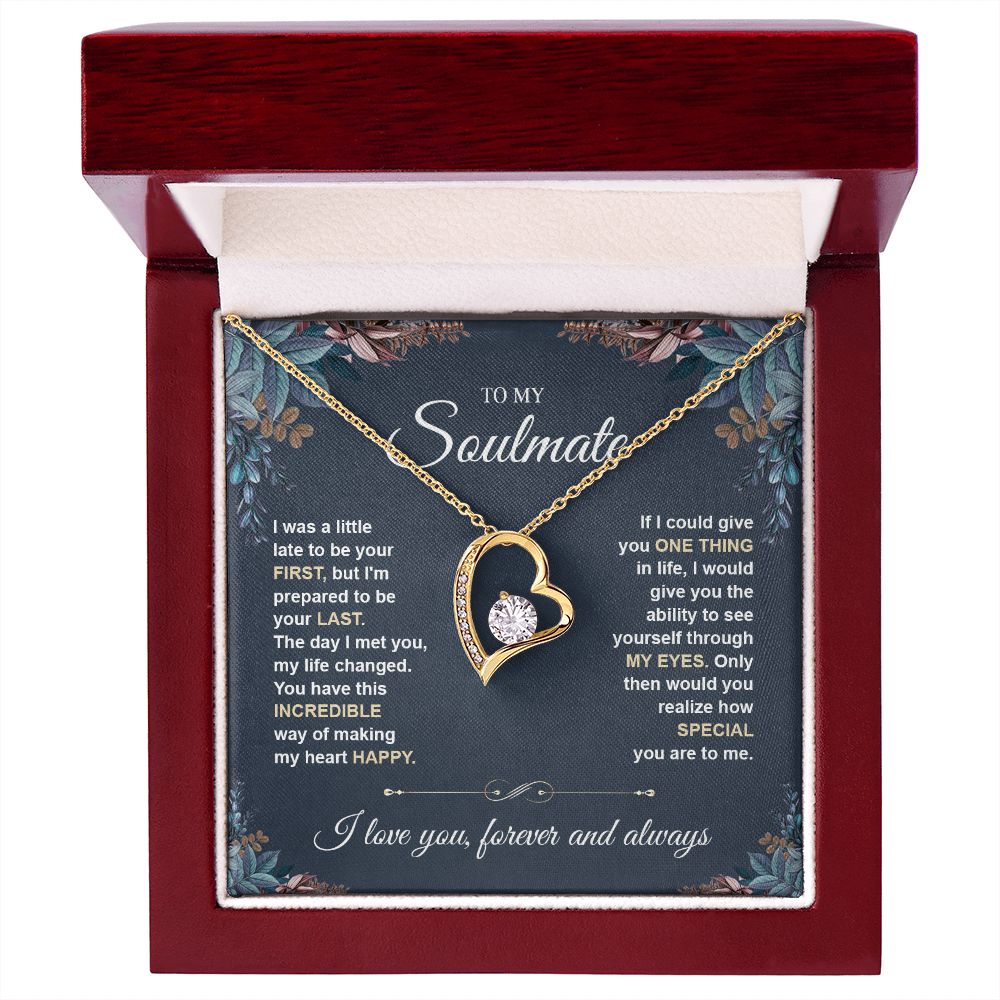 To My Soulmate Necklace for Women, Necklaces Gift For Wife from Husband, Soulmate Jewelry to My Future Wife Necklace, Necklace For Girlfriend with Message Card and Necklace Gift Box Gift Box Styles on Birthday, Christmas, Wedding, Anniversary Forever Love