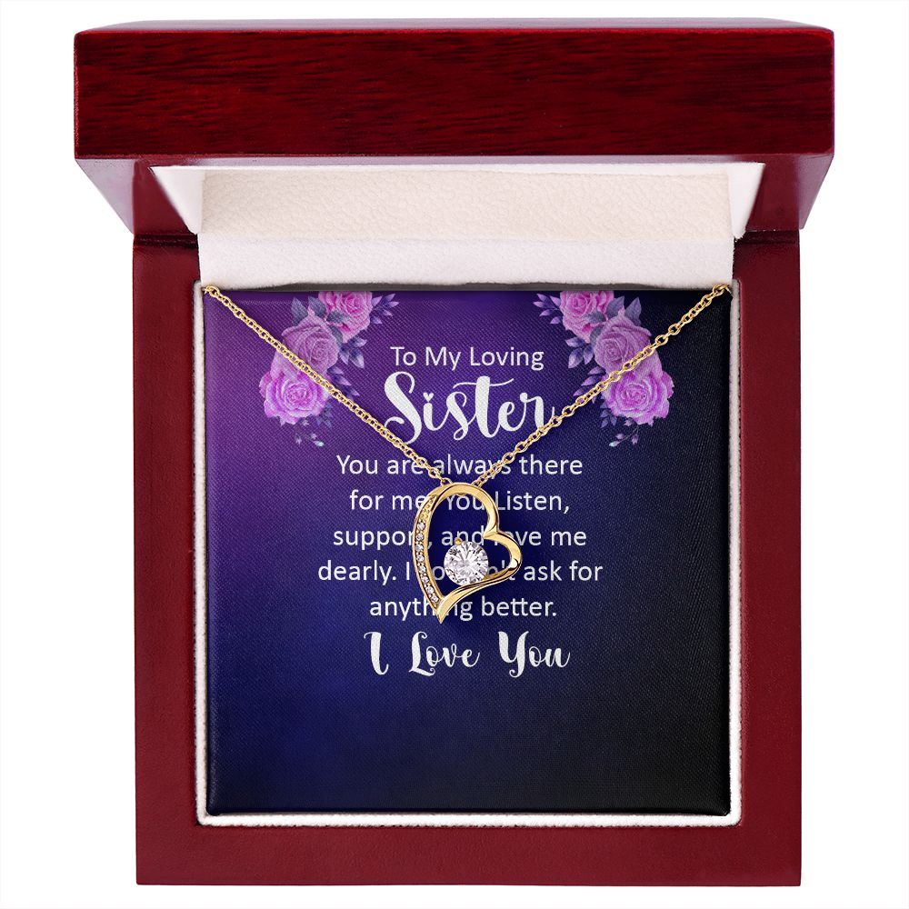 Couples Gifts, Loving Sister Necklace Gifts From Husband, Wedding Anniversary Jewelry For Wife From Husband, Wife Birthday From Husband, To My Unbiological Sister Message Card and Gift Box styles On Birthday, Christmas, Anniversary  Forever Love