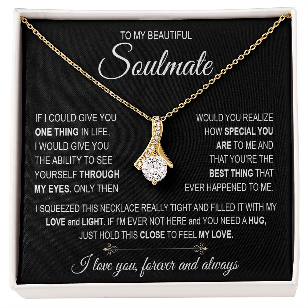 To My Soulmate Necklace for Women, Necklaces For Wife from Husband, Soulmate Necklace to My Future Wife Necklace, Necklace For Girlfriend with Message Card and Necklace Gift Box Gift Box Styles on Birthday, Christmas, Wedding, Anniversary Allruing Necklac