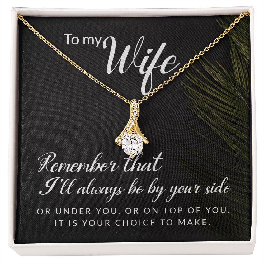 To My Wife Necklace Romantic Gifts For Her Unique Necklaces For Wife From Husband Cute Valentines Day Anniversary For Wife, Love Knot Meaningful Necklace Message Card and Gift Box Styles on Birthday, Christmas, Anniversary Allruing Necklace