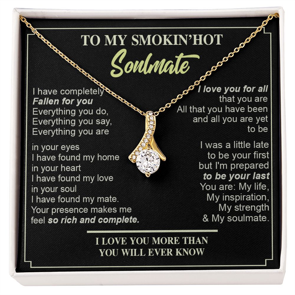 Couples Gifts, Necklace To My Hot Soulmate Necklace Gifts For My Wife with Future Wife Soulmate Girlfriend Necklaces Customer Name Message Card and Gift Box styles On Birthday, Christmas, Anniversary Allruing Necklace