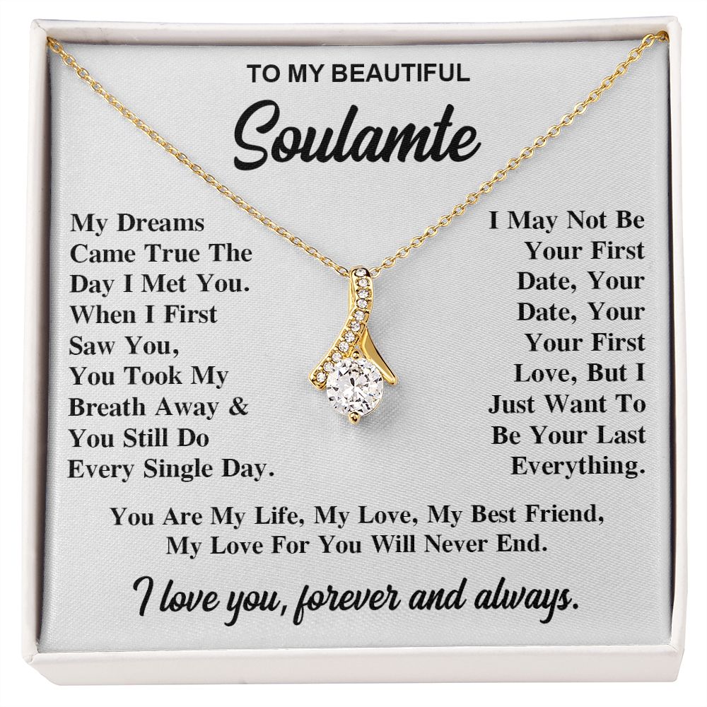 To My Soulmate Necklace Gift for Her, Soulmate Necklace, Necklaces for Wife from Husband, Valentine To My Wife Necklace, Soulmate Gifts, Necklace Message Card and Gift Box Styles on Birthday, Wedding, Anniversary, Valentine Allruing Necklace