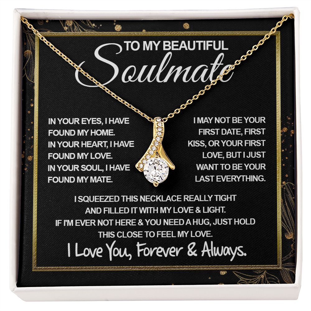 To My Beautiful Soulmate Necklace, Soulmate Jewelry For Women, Wife Necklace From Husband, Wife Gifts Necklace For Wife, Soulmate Gifts For Her, To My Future Wife Necklace Soulmate Allruing Necklace