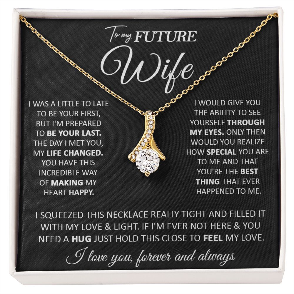 Couples Gifts, To My Beautiful Wife, Necklace From Husband, Valentine For Wife From Husband, Wife Wedding From Husband, To My Wife, Necklace Custom Name Message Card and Gift Box Styles on Birthday, Christmas, Wedding, Anniversary Allruing Necklace