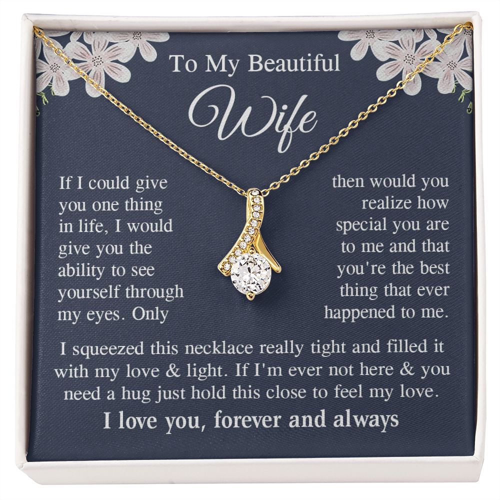 Wife Necklace Gift for Her, Soulmate Jewelry, Necklace for Future Wife, Wedding Anniversary Jewelry for Wife Necklace Gifts from Husband - Soulmate Gift Necklace with Message Card and Gift Box Allruing Necklace