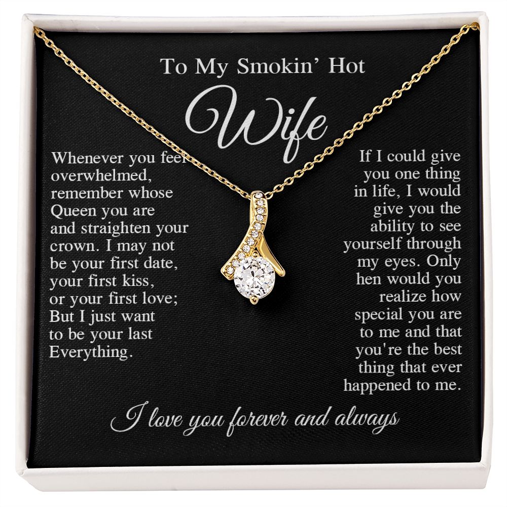 To My Beautiful Soulmate Necklace, Valentine Anniversary Jewelry for Women, Anniversary Gifts For Wife From Husband To My Wife Necklace Message Card and Necklace Gift Box Gift Box Styles on Birthday, Wedding, Anniversary, Valentine Allruing Necklace