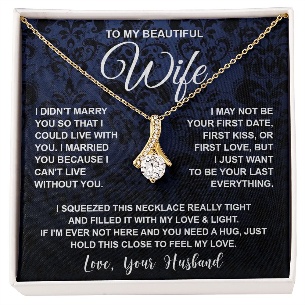 Wife Necklace Gifts From Husband, For Wife From Husband, Soulmate Valentine Gifts From Husband, Necklaces For Wife From Husband To My Wife Necklace Message Card and Necklace Gift Box Gift Box Styles on Birthday, Wedding, Anniversary, Valentine Allruing Ne