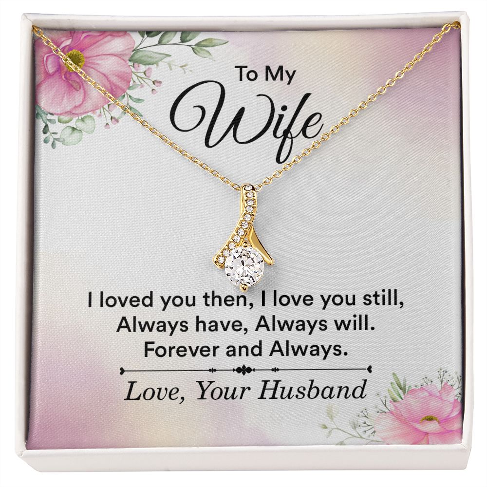 To My Wife Necklace, Wife Necklace, Wife Gift, WIfe Gift From Husband, Happy Anniversary, Meaningful Necklace Message Card and Gift Box Styles on Birthday, Christmas, Anniversary Allruing Necklace