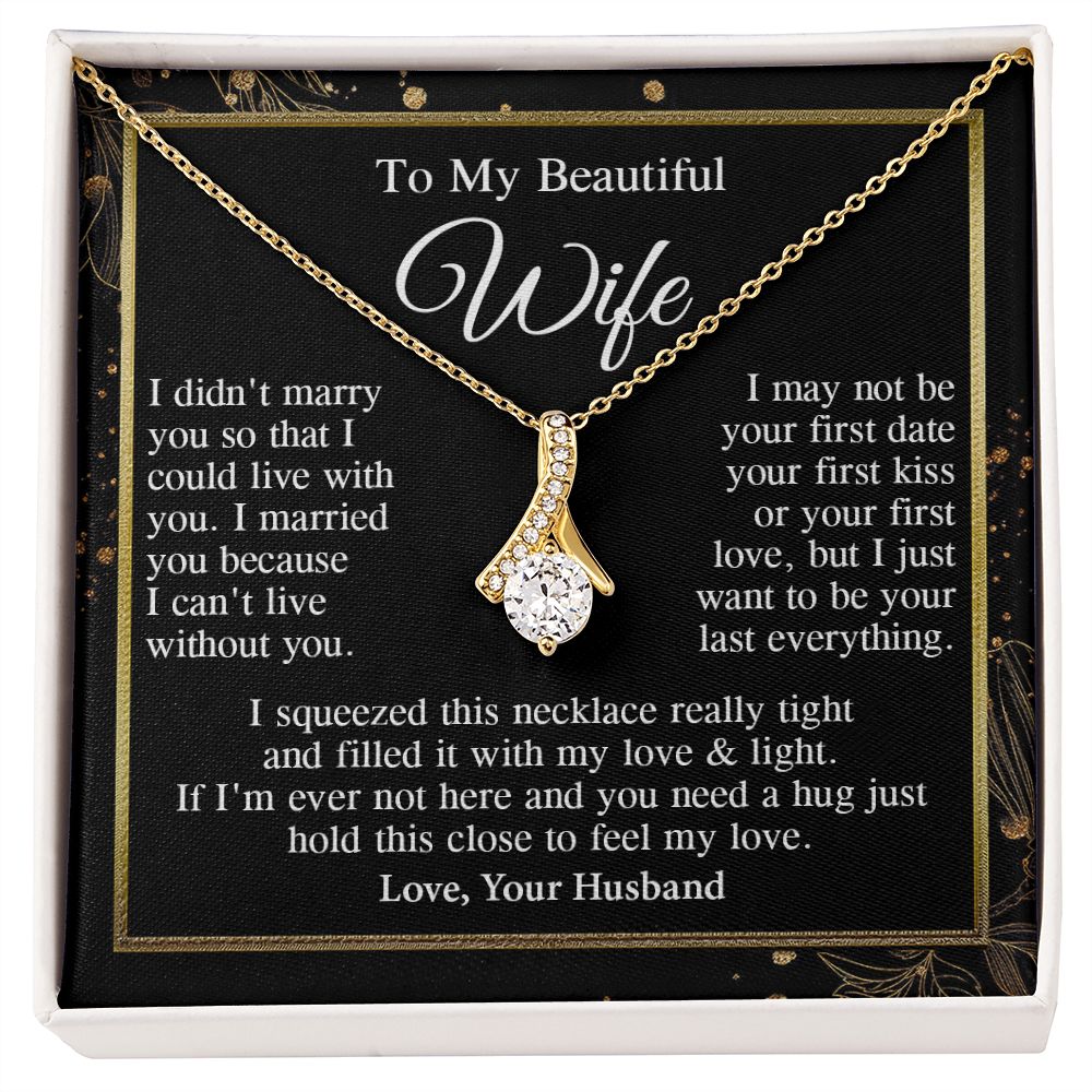 Wife Necklace Gift From Husband, Anniversary Romantic Gifts for Wife from Husband, Wife Wedding Gifts Message Card and Necklace Gifts Box Gift Box Styles on Birthday, Wedding, Anniversary, Valentine Allruing Necklace