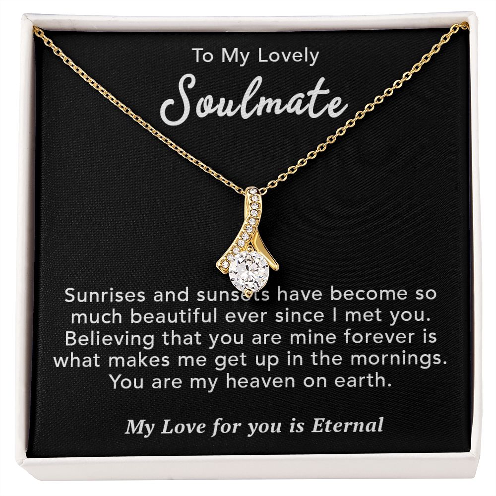 To My Lovely Soulmate Necklace Gift From Husband To My Badass Wife Pendant Valentine Jewelry with Message Card and Gift Box. Gift for Wife. Necklace Gift Set for Wife Necklace Gifts Box Gift Box Styles Allruing Necklace