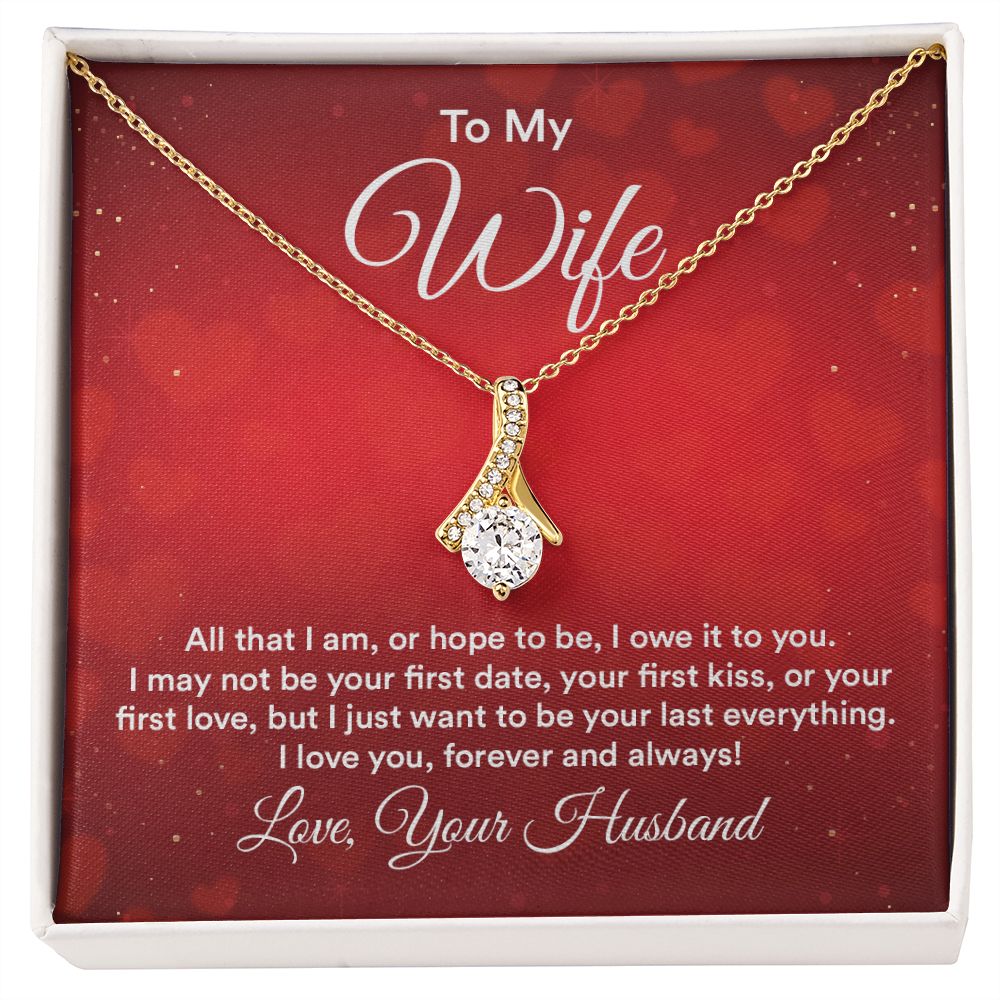 Couples Gifts,My Wife Necklace Gifts From Husband, Wedding Anniversary Jewelry For Wife From Husband, Wife Birthday From Husband, To My Soulmate Message Card and Gift Box styles On Birthday, Christmas, Anniversary  Allruing Necklace