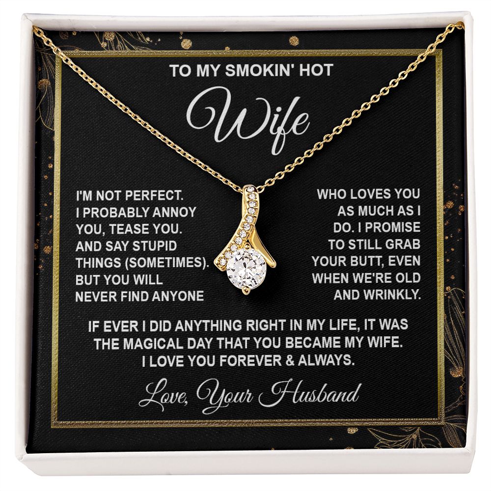 Wife Necklace Gifts from Husband, Anniversary Gifts for Wife from Husband, Wife Valentine Gift from Husband, To My Wife Necklace Message Card and Necklace Gifts Box Gift Box Styles on Birthday, Wedding, Anniversary, Valentine Allruing Necklace