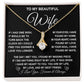 To My Beautiful Wife Necklace Gift for Her, Soulmate for Wife Birthday Gifts from Husband, Valentine Jewelry for Women, Soulmate Gifts, Message Card and Necklace Gifts Box Gift Box Styles on Birthday, Wedding, Anniversary, Valentine Allruing Necklace